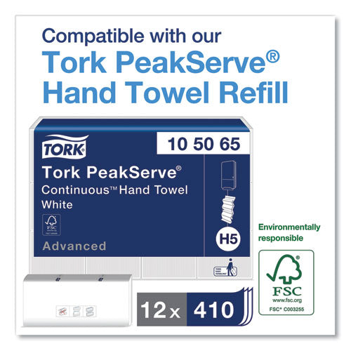 Image of Tork® 552538 Peakserve Continuous Hand Towel Dispenser, 14.44 X 3.97 X 19.3, Black