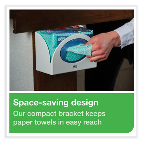 Image of Tork® 655300 Small Bracket Wiper Dispenser, 8.42 X 4.22 X 5.74, White