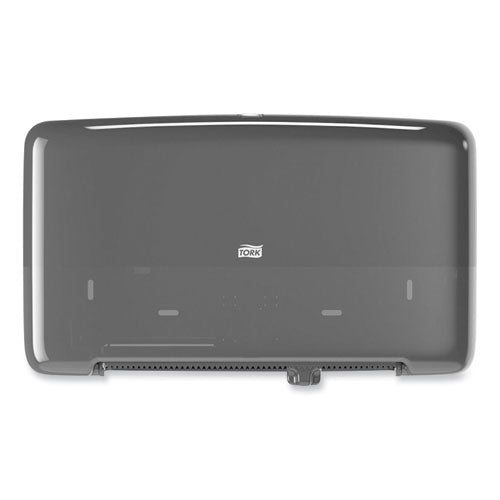 Image of Tork® 5555290 Elevation Bath Tissue Mini-Jumbo Roll Twin Dispenser, 17 x 5.69 x 10.13, Black