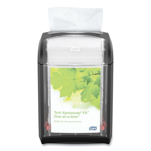 Image of Tork® 7232000 Xpressnap Fit Napkin Dispenser, Tabletop, 4.4 x 5.6 x 6.7, Black