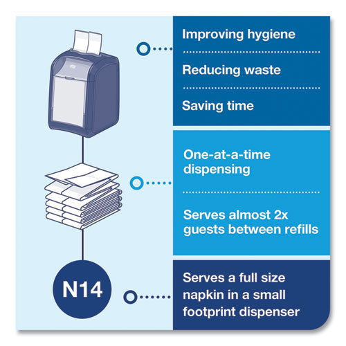 Image of Tork® 7232000 Xpressnap Fit Napkin Dispenser, Tabletop, 4.4 x 5.6 x 6.7, Black