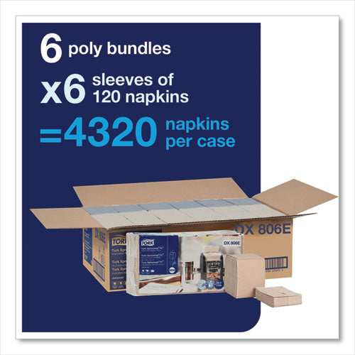 Image of Tork® DX806E Xpressnap Fit Interfold Dispenser Napkins, 2-Ply, 6.5 X 8.39, Natural, 120/pack, 36 Packs/carton