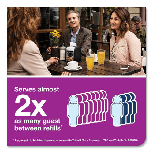 Image of Tork® DX806E Xpressnap Fit Interfold Dispenser Napkins, 2-Ply, 6.5 X 8.39, Natural, 120/pack, 36 Packs/carton