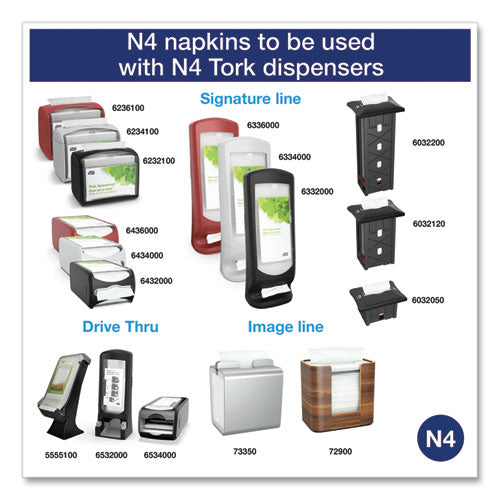 Image of Tork® DX906E Xpressnap Interfold Dispenser Napkins, 1-Ply, Bag-Pack, 13 x 8.5, Natural, 500/Pack, 12 Packs/Carton