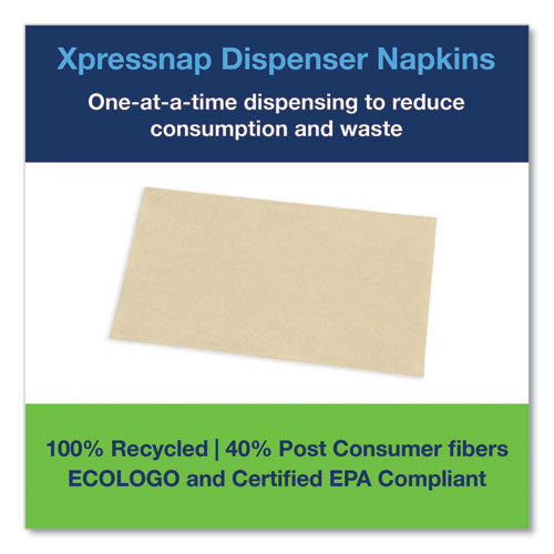 Image of Tork® DX906E Xpressnap Interfold Dispenser Napkins, 1-Ply, Bag-Pack, 13 x 8.5, Natural, 500/Pack, 12 Packs/Carton