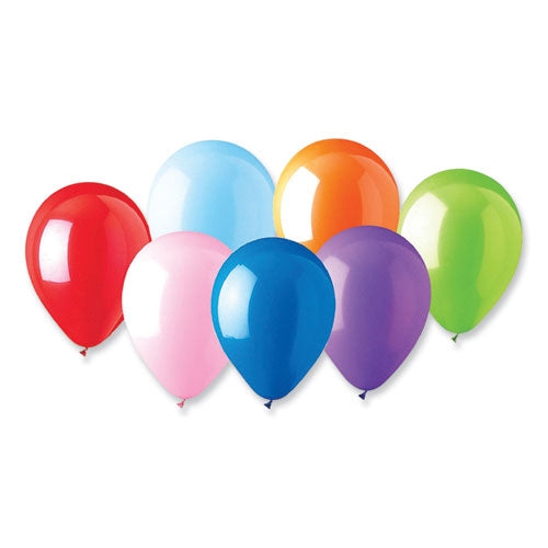 Image of Tablemate® TBL-916100 Party Loons Helium Quality Latex Balloons, Assorted Colors, 100/Pack
