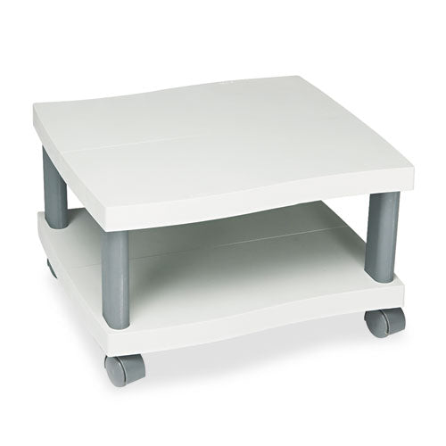 Image of Safco® 1861GR Wave Design Under-Desk Printer Stand, Plastic, 2 Shelves, 20" x 17.5" x 11.5", Light Gray/Charcoal Gray