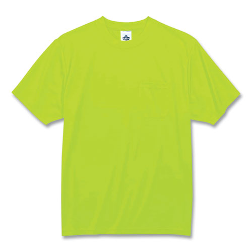 Image of ergodyne® 21552 GloWear 8089 Non-Certified Hi-Vis T-Shirt, Polyester, Small, Lime