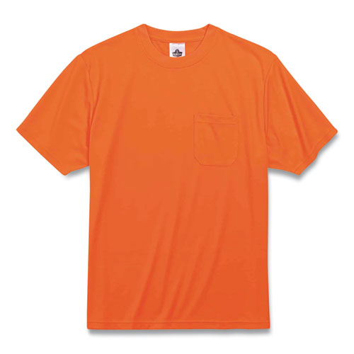 Image of ergodyne® 21564 GloWear 8089 Non-Certified Hi-Vis T-Shirt, Polyester, Large, Orange