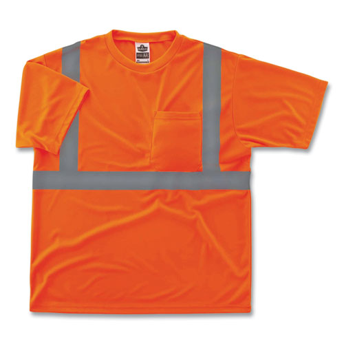Image of ergodyne® 21514 GloWear 8289 Class 2 Hi-Vis T-Shirt, Polyester, Orange, Large