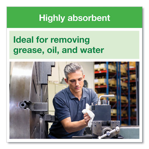 Image of Tork® 192136 Heavy-Duty Paper Wiper 1/4 Fold, 1-Ply, 12.5 x 13, White, 56/Pack, 16 Packs/Carton