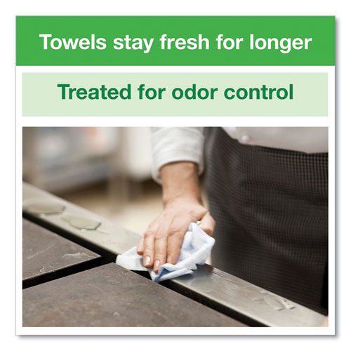 Image of Tork® 192291 Small Pack Foodservice Cloth, 1-Ply, 11.75 x 14.75, Unscented, White/Red Stripe, 50/Poly Pack, 4 Packs/Carton