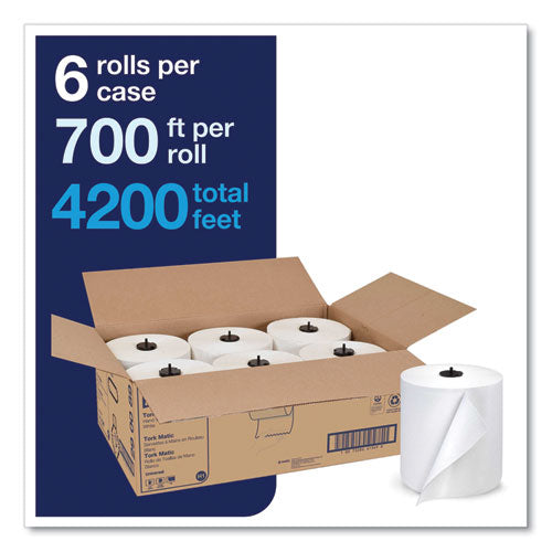 Image of Tork® 290089 Advanced Matic Hand Towel Roll, 1-Ply, 7.7" x 700 ft, White, 6 Rolls/Carton