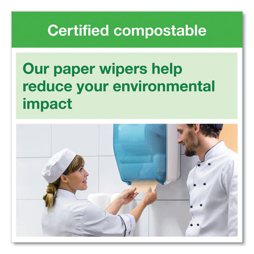 Image of Tork® 291350 Basic Paper Wiper Roll Towel, 1-Ply, 7.68" x 1,150 ft, Natural, 4 Rolls/Carton
