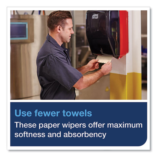 Image of Tork® 291350 Basic Paper Wiper Roll Towel, 1-Ply, 7.68" x 1,150 ft, Natural, 4 Rolls/Carton