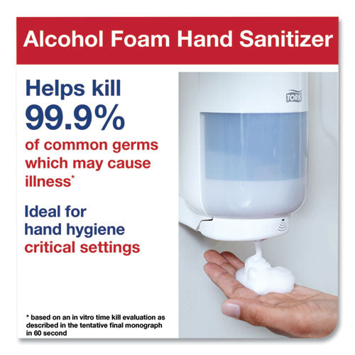 Image of Tork® 400217 Premium Alcohol Foam Hand Sanitizer, 1 L Bottle, Unscented, 6/carton