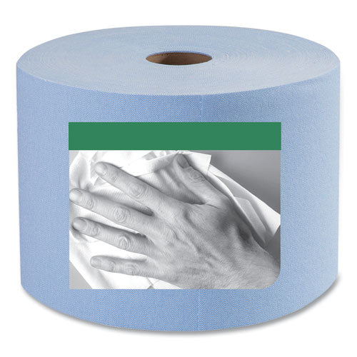 Image of TorkÂ® Heavy-Duty Paper Wiper, 1-Ply, 11.1" x 800 ft, Blue