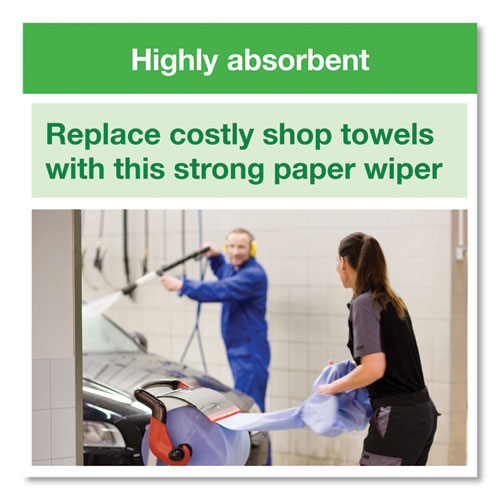 Image of TorkÂ® Heavy-Duty Paper Wiper, 1-Ply, 11.1" x 800 ft, Blue