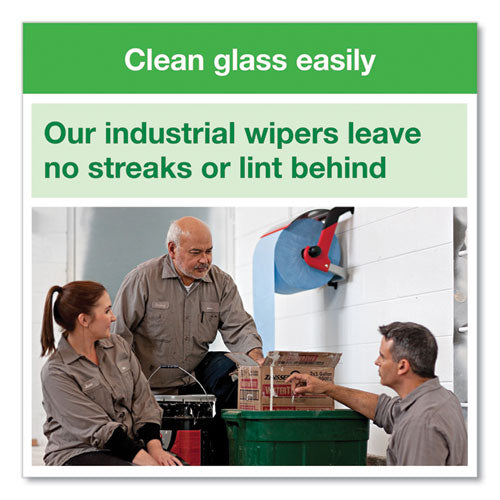 Image of Tork® 13244101 Industrial Paper Wiper, 4-Ply, 11 x 15.75, Unscented, Blue, 375 Wipes/Roll, 2 Rolls/Carton