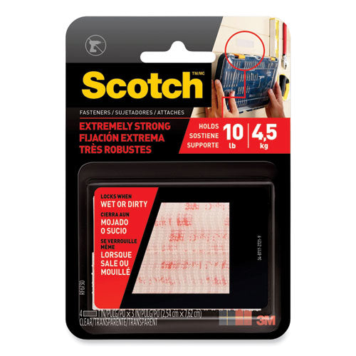Image of Scotch RF6730 Extreme Fasteners, 1" X 3", Clear, 2/pack