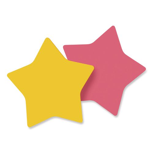 Image of Post-it® Notes 7350-STR Die-Cut Star Shaped Notepads, 2.6" x 2.6", Assorted Colors, 75 Sheets/Pad, 2 Pads/Pack