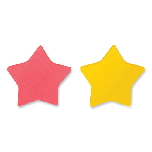 Image of Post-it® Notes 7350-STR Die-Cut Star Shaped Notepads, 2.6" x 2.6", Assorted Colors, 75 Sheets/Pad, 2 Pads/Pack