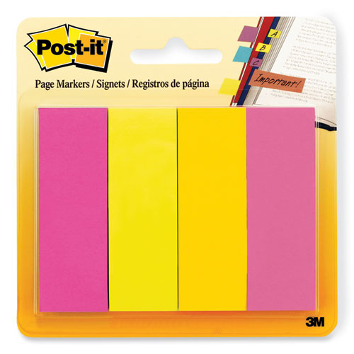 Image of Post-it® 671-4AU Page Flag Markers, Assorted Brights, 50 Flags/Pad, 4 Pads/Pack