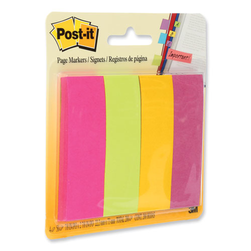 Image of Post-it® 671-4AU Page Flag Markers, Assorted Brights, 50 Flags/Pad, 4 Pads/Pack