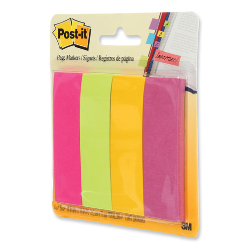 Image of Post-it® 671-4AU Page Flag Markers, Assorted Brights, 50 Flags/Pad, 4 Pads/Pack