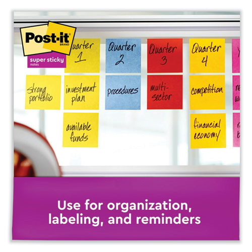 Image of Post-itÂ® Notes Super Sticky Self-Stick Notes, 3" x 3", Saffron Red, 90 Sheets/Pad, 5 Pads/Pack