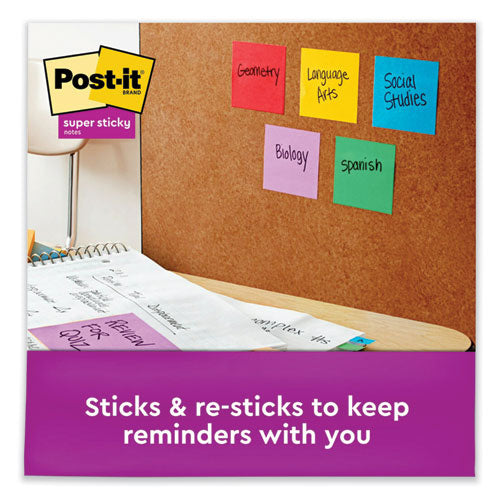 Image of Post-itÂ® Notes Super Sticky Self-Stick Notes, 3" x 3", Saffron Red, 90 Sheets/Pad, 5 Pads/Pack
