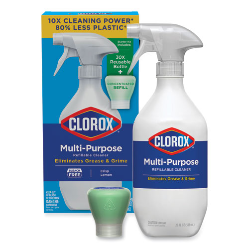 Image of Clorox® 60160 Clorox Multipurpose Degreaser Cleaner Refillable Starter Kit, Crisp Lemon Scent