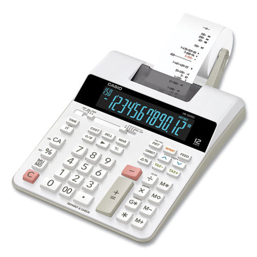 Image of Casio® HR-300RC HR-300RC 12-Digit Printing Calculator, Black/Red Print, 2 Lines/Second, White