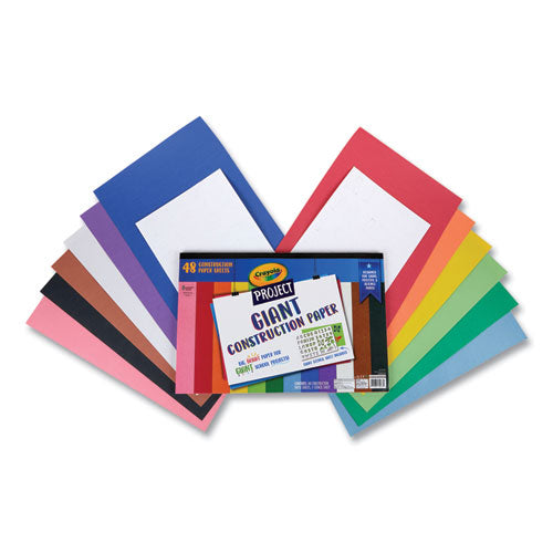 Image of Crayola® 99-0055 Project Giant Construction Paper, 18 x 12, Assorted Colors, 48/Pack