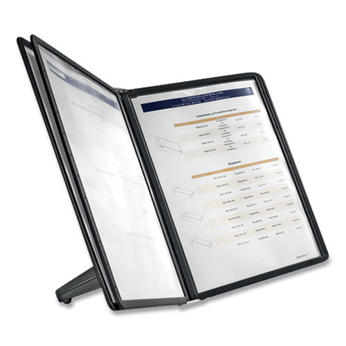 Image of Durable® 555001 SHERPA SoHo Document Holder, 10 Panels, 13.5 x 3 x 10.38, Black Borders