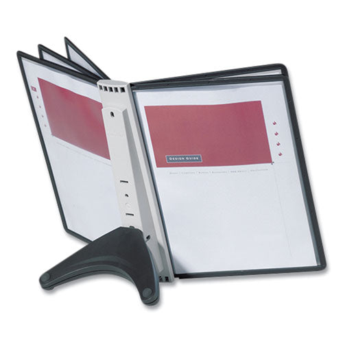 Image of Durable® 555001 SHERPA SoHo Document Holder, 10 Panels, 13.5 x 3 x 10.38, Black Borders