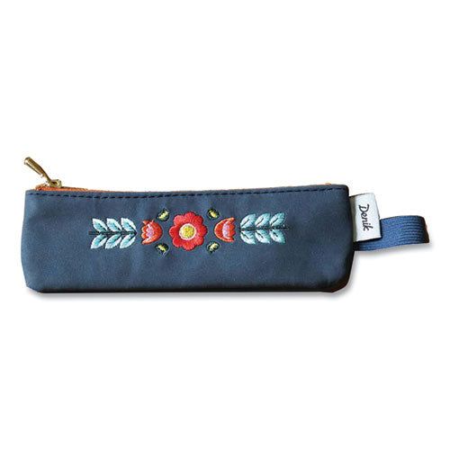 Image of Denik NBPOUCH550 Evelynn Zipper Vegan Suede Notebook Pouch, 2" x 6.5", Blue/Red/Yellow