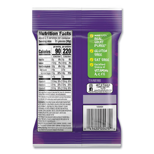 Image of Ferrara® FER05475 Funables Fruity Snacks, Mixed Berry, 2.5 oz Bag, 48/Carton