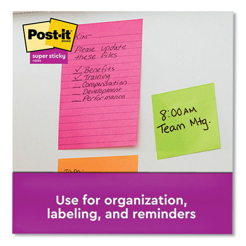 Image of Post-it® Notes Super Sticky 660-24SSMIA-CP Pads in Supernova Neon Collection Colors, Note Ruled, Cabinet Pack, 4" x 6", 45 Sheets/Pad, 24 Pads/Pack