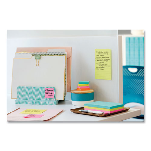 Image of Post-it® Notes Super Sticky 660-24SSMIA-CP Pads in Supernova Neon Collection Colors, Note Ruled, Cabinet Pack, 4" x 6", 45 Sheets/Pad, 24 Pads/Pack