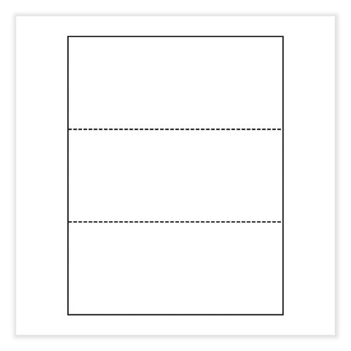 Image of PrintWorks® Professional 04120 Perforated Paper, 3.66" and 7.33" from Bottom, 92 Bright, 20 lb Bond Weight, 8.5 x 11, White, 500/Ream, 5 Reams/Carton