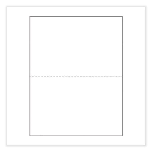 Image of PrintWorks® Professional 04116 Perforated Paper, 92 Bright, Perforated 5.5" from Bottom, 20 lb Bond Weight, 8.5 x 11, White, 500/Ream, 5 Reams/Carton