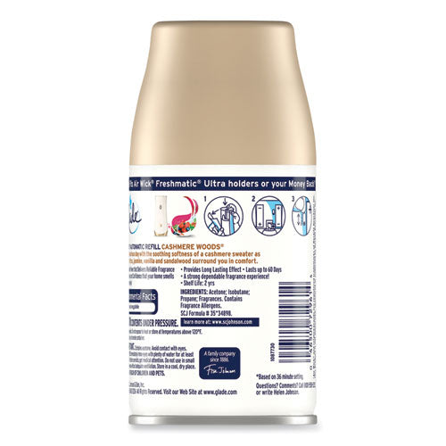 Image of Glade® 375638 Automatic Air Freshener, Cashmere Woods, 6.2 oz, 4/Carton