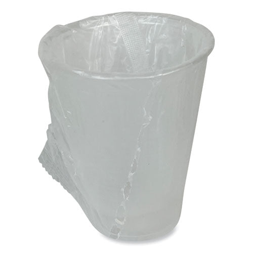 Image of Boardwalk® BWKWRAPCUP Translucent Plastic Cold Cups, Individually Wrapped, 9 oz, 1,000/Carton