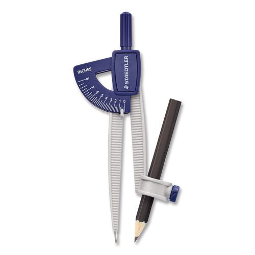 Image of Staedtler® 557 SCBKA6 Student Compass, 8.5" Maximum Diameter, Plastic, Blue