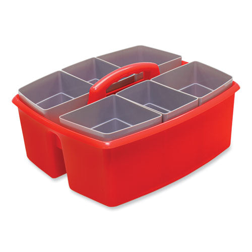 Image of Storex 00981U02C Large Caddy with Sorting Cups, Red, 2/Carton
