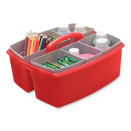 Image of Storex 00981U02C Large Caddy with Sorting Cups, Red, 2/Carton