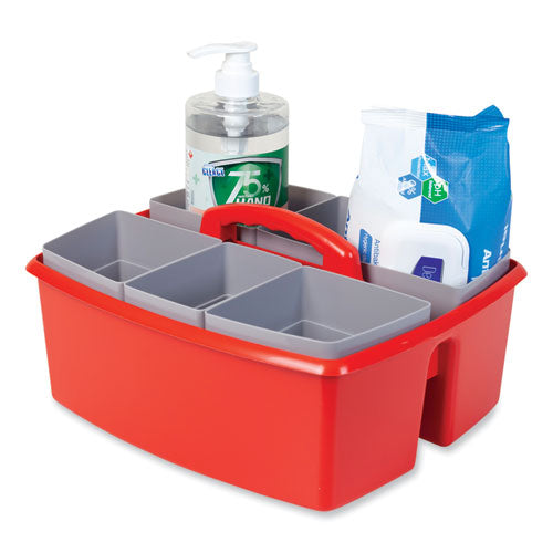 Image of Storex 00981U02C Large Caddy with Sorting Cups, Red, 2/Carton