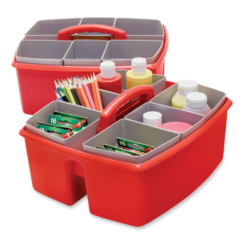 Image of Storex 00981U02C Large Caddy with Sorting Cups, Red, 2/Carton