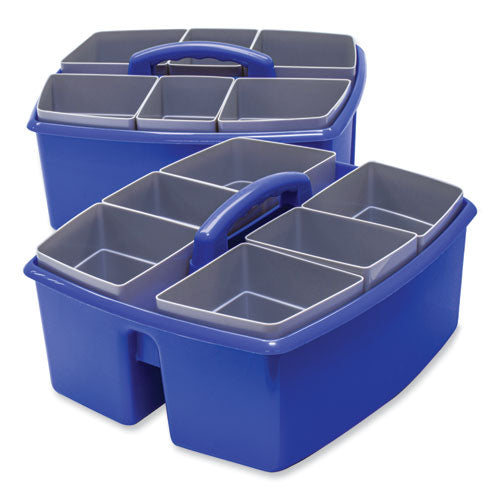 Image of Storex 00985U02C Large Caddy with Sorting Cups, Blue, 2/Carton